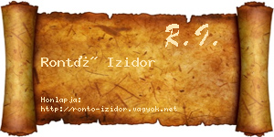 Rontó Izidor névjegykártya